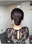 アップ シニヨン キレイめ 参列ヘア