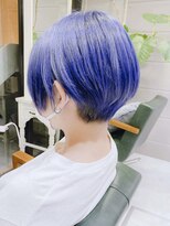 30代40代50代イメチェンデザインカラー前髪なしハンサムショート