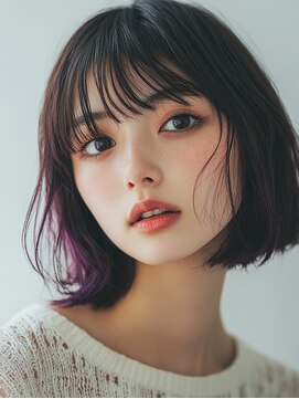 ロディーナ 大口 新子安(rodina) 【ティーンズに大人気】ピンクバイオレットのグラデカラー/ラフ