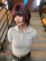if&nbsp;ピンク/ブラック/ウルフカット/デザインカラー