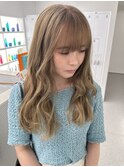 韓国ヘア ブリーチカラー ベージュ レイヤーカット  　【山口】