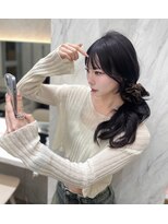 ロンド レア 天神大名店(Lond Le’a)&nbsp;ホワイトブロンド/外ハネボブ/美髪/ワイドバング/ブルーブラック