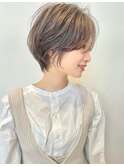 【３０代４０代５０代】無造作くびれショート/透明感カラー/豊中