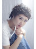 無造作カール エッジショート ウルフ 丸みショート 厚めバング
