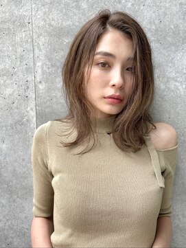 ユアーズ ヘア 恵比寿本店(youres hair) 大人かわいい☆くびれ外ハネセミロング 　かきあげヘア