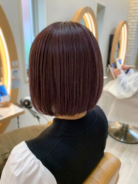 アドラーブル けやき通り店(adorable) 【ラベンダーピンク】スッキリ見えする【平行ボブ】10代20代30代