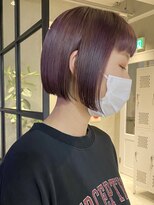 エリマ 調布(elima)&nbsp;ピンクラベンダー ミニボブ 前下がり 前髪あり 髪質改善