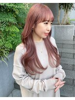 グリンバイアルティナ 八王子店(Grin by artina)&nbsp;ショコラピンク_暖色系カラー_シースルー前髪_カシスブラウン2