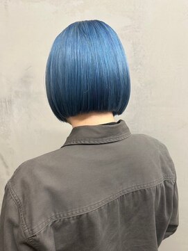 スリーバイベルベット(THREE...by velvet) ハイトーンボブ/ブリーチカラー/ダブルカラー/縮毛矯正