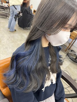 アジールヘア 北千住駅西口店(agir hair) ブルーイヤリングカラー寒色系青イルミナカラー北千住