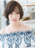 斜めバング前下がり黒髪アッシュショートボブc6上尾20代30代40代