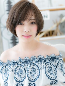 カバーヘア 上尾西口店(COVER HAIR) 斜めバング前下がり黒髪アッシュショートボブc6上尾20代30代40代