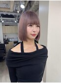 タッセルボブ/フルバング/ピンクラベンダー