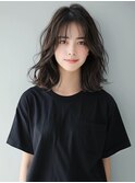 ☆オリーブグレーココアベージュ小顔クラゲヘアー/黒髪/髪質改善
