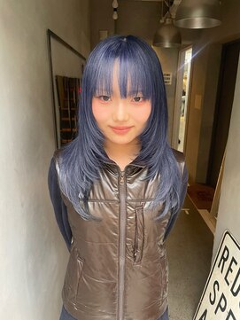 ジーナ(XENA) ネイビーブルー　顔型別ヘアスタイル特集
