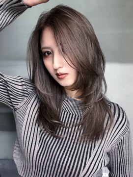 アイティーバイアルバム 八王子店(IT by ALBUM) 顔周りレイヤーロング韓国ヘアココアベージュ_F1230