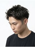 メンズビジネスツーブロックショート理容室眉毛カット好印象