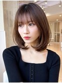 ゆるふわボブシースルー×顔周りカットで叶う大人可愛い小顔ヘア
