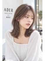 アーダーヘアサロン 森田店(ADER HAIR SALON)&nbsp;透明感ブラウンの韓国風顔周りレイヤーミディアム