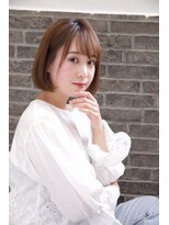 ネオリーブアイム 横浜西口店(Neolive aim)&nbsp;大人かわいい斜めバング　小顔ナチュラルボブ　簡単スタイリング