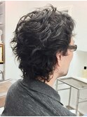 メンズパーマ毛先パーマことりベージュ黒髪ウォーターフォール