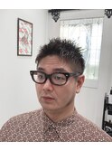 アップバング、ツンツンショート