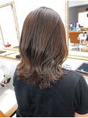 マロンベージュ Aラインボブドレスヘアかきあげロング
