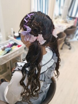 ヘアセットサロン ミント(Hair set salon MINT) レースアップ×お花ツインテール