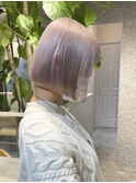 ミルクティーベージュナチュラルボブミニボブケアブリーチ20代