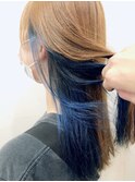 インナーブルー×ハイトーンカラー×ビビットカラー×ストレート