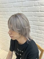デイジー インデックスヘア 大島店(DAISY index hair)&nbsp;ハイトーンチタンシルバー×ウルフ「ダブルカラー」￥17400