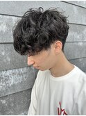 メンズマッシュツーブロックシャドウパーマニュアンスパーマ眉毛
