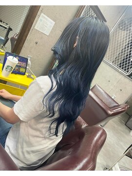 チョキ(CHOKI) ブルーのバレイヤージュ◎