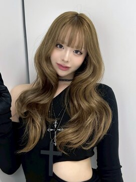 ベレーザ 渋谷(BELEZA) 14092ブリーチ&ダブルカラーオリーブカラー韓国レイヤーカット