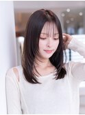 20代30代ミディアム顔周りレイヤーカット髪質改善トリートメント