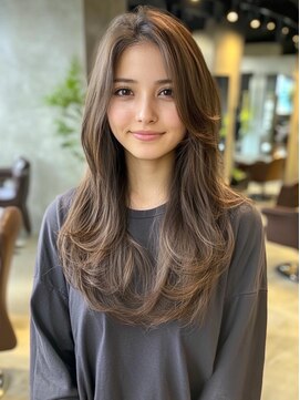 エル 横浜 ウエスト(eL 横浜 west) くびれヘア  美髪  ハイライトカラー　アプリコットオレンジ