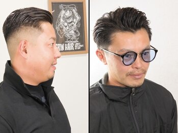 グリンヘアー(GRIN HAIR)の写真/ON/OFFどちらも対応出来る◎できる男のメンテナンスに☆清潔感のあるスタイルで第一印象UP！
