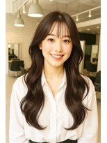 リコヘアー(LiCO HAIR)&nbsp;ユル巻きレイヤーカット前髪カット暗髪顔周りカット髪質改善