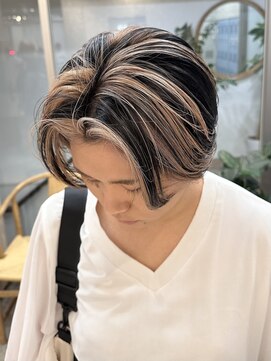 サンク 原宿 表参道(cinq) フェイスフレーミングインナーカラーグレージュダブルカラー韓国