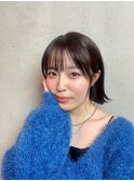 切りっぱなしボブ/顔周りカット/ショートスタイル