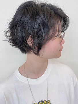 モリオフロムロンドン 原宿本店(morio from London) 【morio原宿】直毛 くせ毛風パーマ ゆるふわショートボブ