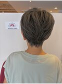 白髪ぼかし,ダブルカラー,グレー,ショート,ツーブロック【草加】