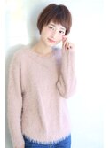 ローライトアッシュブラウン大人かわいい小顔ワンサイドショート