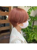 #ショート#オレンジ#ベージュ