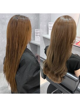 アイディール 心斎橋店(:ideal) 20代30代☆均一なベージュカラーで艶が更にUP！透明感ケアカラー