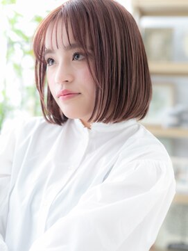 カバーヘア ブリス 北浦和(COVER HAIR bliss) 韓国風ベージュピンク小顔切りっぱなしボブc5北浦和