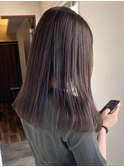 レイヤーカットアッシュカラーグレージュ透明感カラー前髪