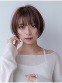 ハッシュカットレイヤーフルバングショートボブイメチェン