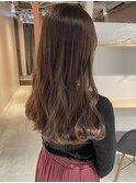 【松本咲花】韓国風ウェーブロングレイヤーチョコレートブラウン