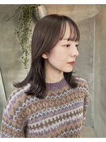 テトヘアー(teto hair) くびれミディアムラベージュシースルーバングブリーチなし